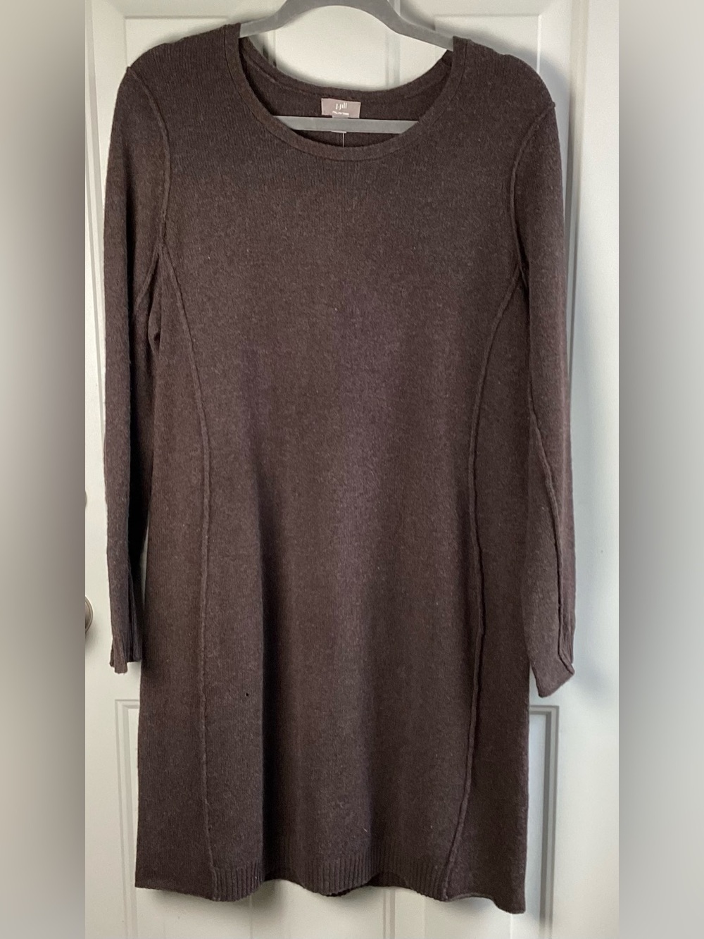 J. Jill Brown Long-Sleeve Knit Dress Cashmere and wool blend